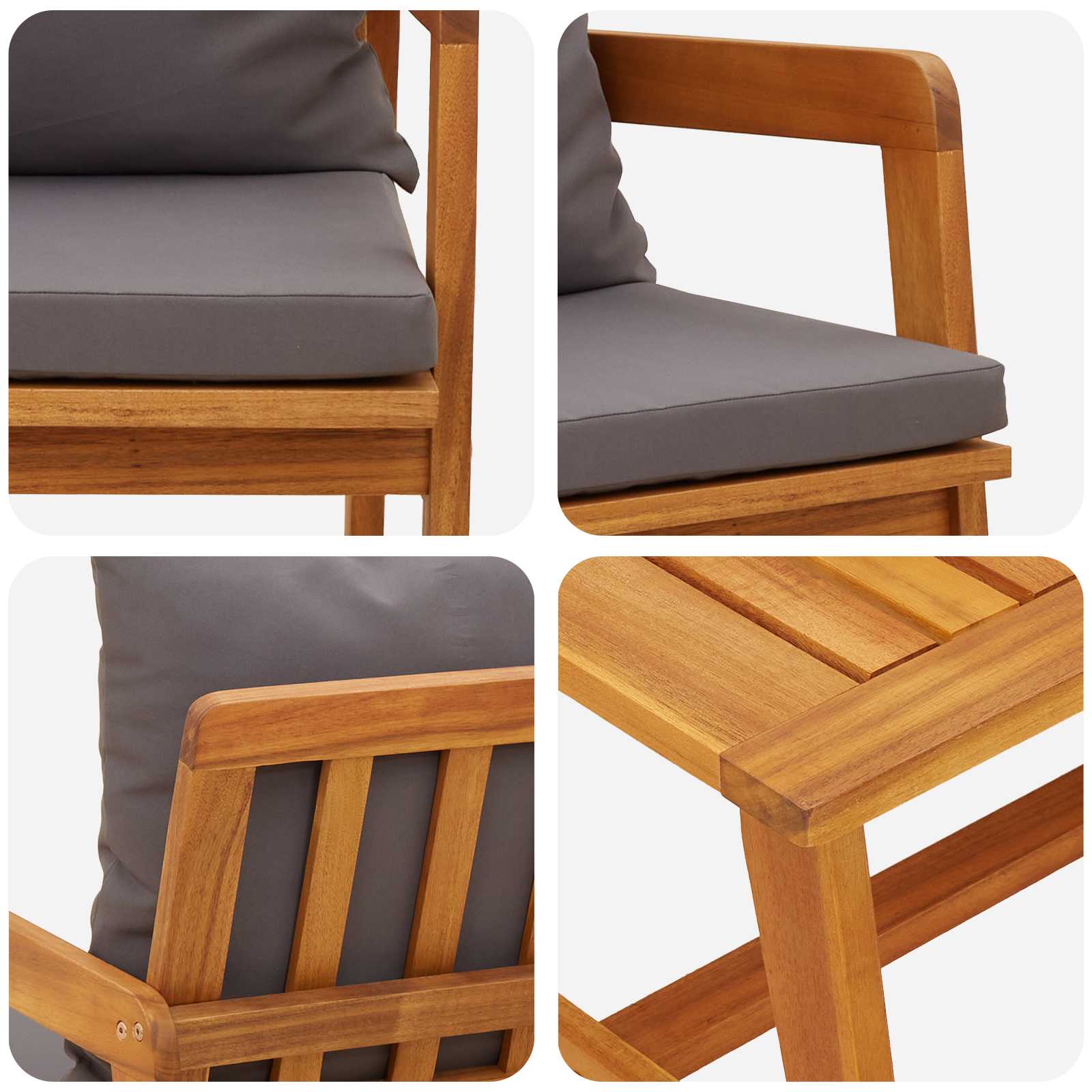 Set bistro cu pernă 5 pcs Maro Lemn Solid de Acacia GartenMobel Dekor