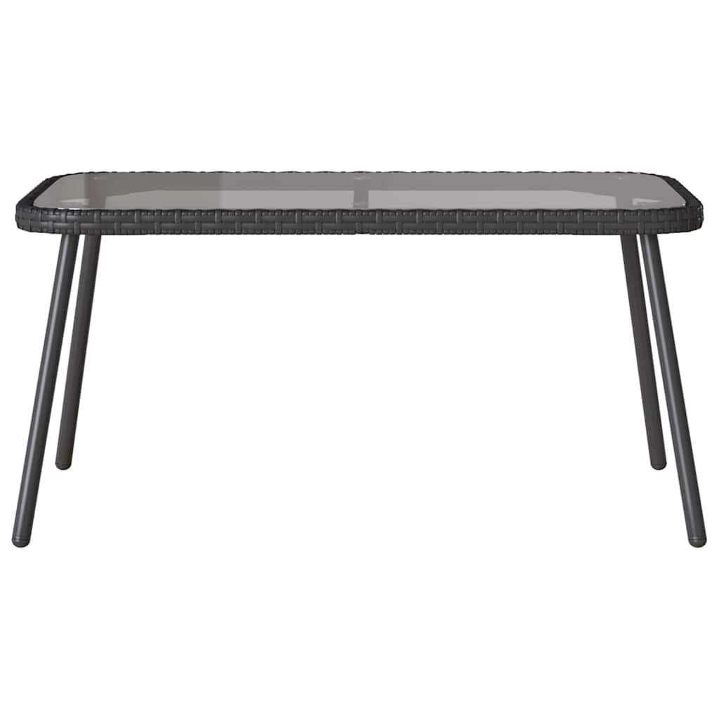 Set de masă pentru grădină cu pernă 2 pcs Negru poliratan GartenMobel Dekor