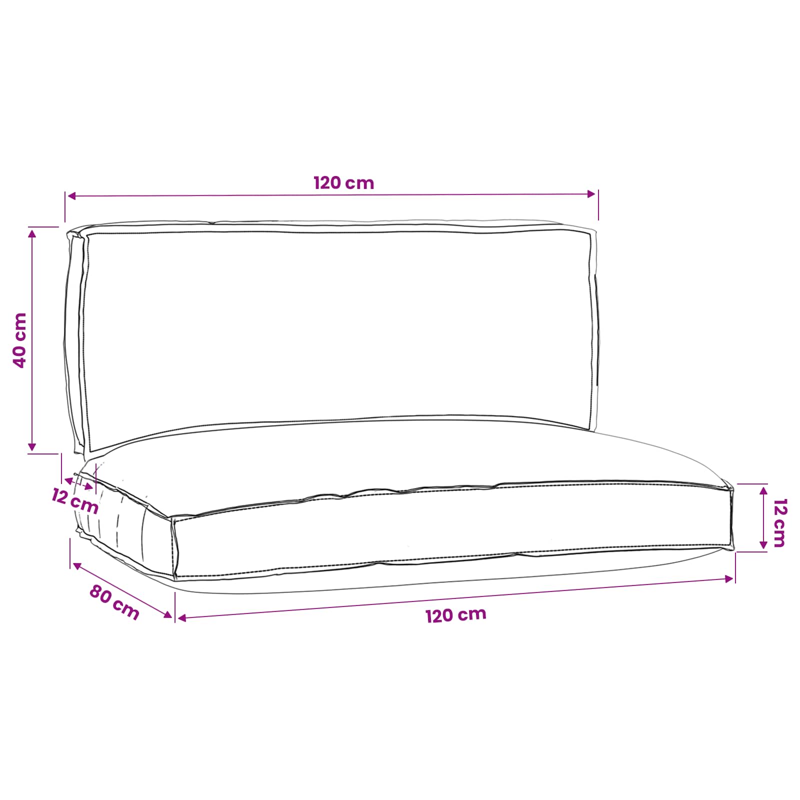 Set de perne pentru palet 2 pcs Antracit Material Oxford GartenMobel Dekor