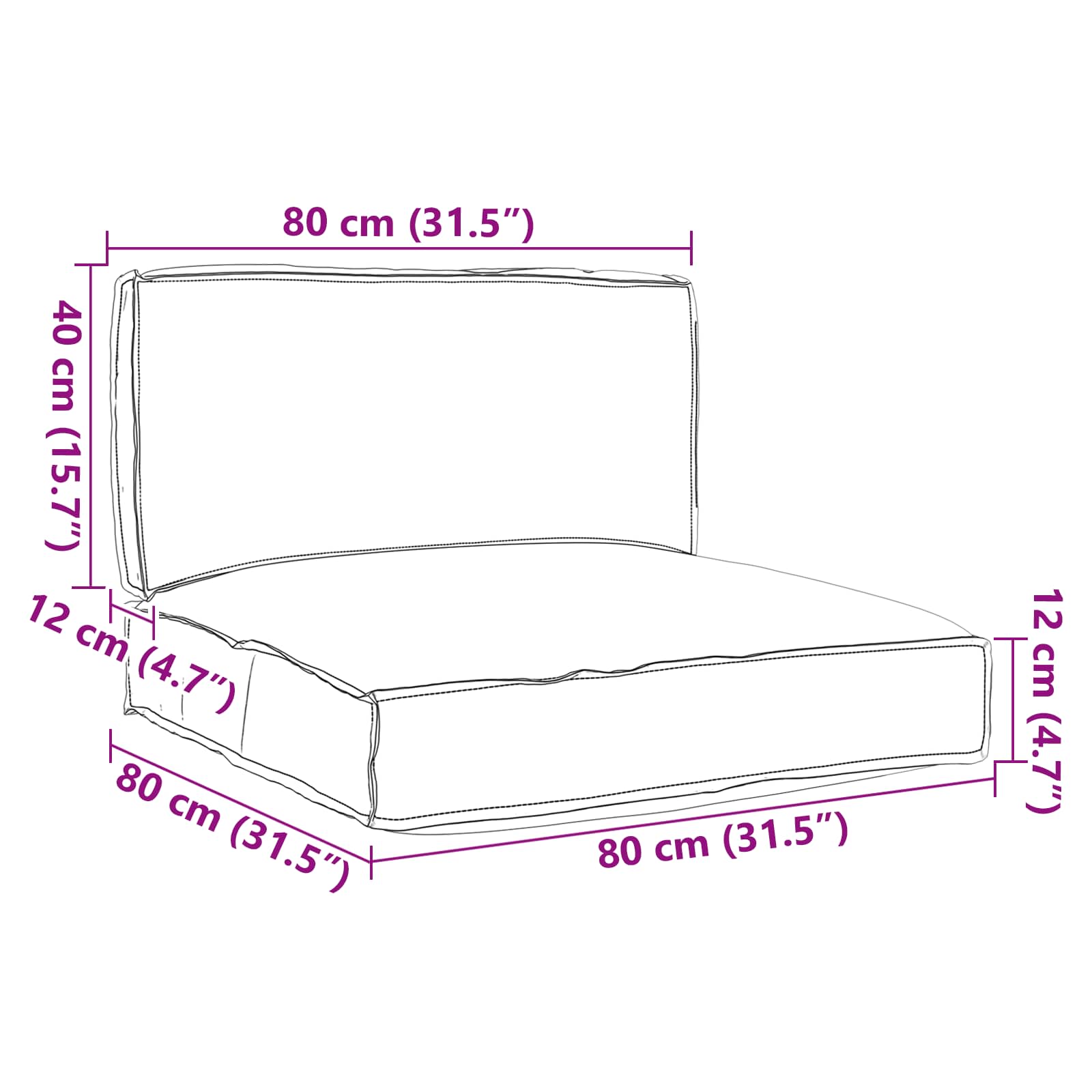 Set de perne pentru palet 2 pcs Gri Material Oxford GartenMobel Dekor