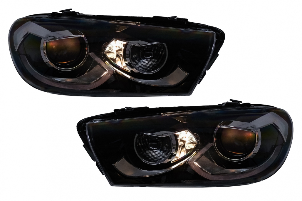 Faruri LED VW Scirocco III 137 (2008-04.2014) Negru Semnal Dinamic Performance AutoTuning