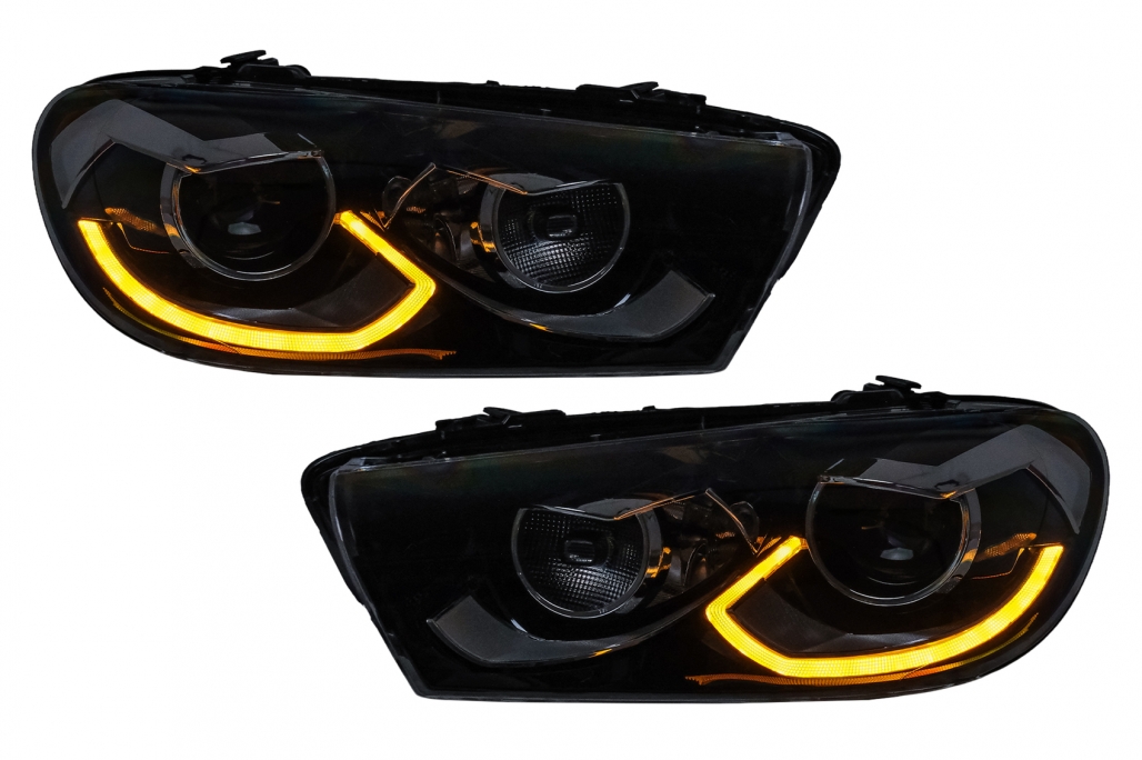 Faruri LED VW Scirocco III 137 (2008-04.2014) Negru Semnal Dinamic Performance AutoTuning