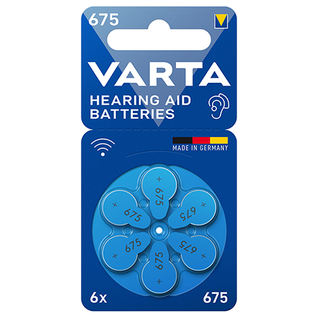 Baterii auditive Varta 675 zinc-aer, blister 6 buc, 1.45 V