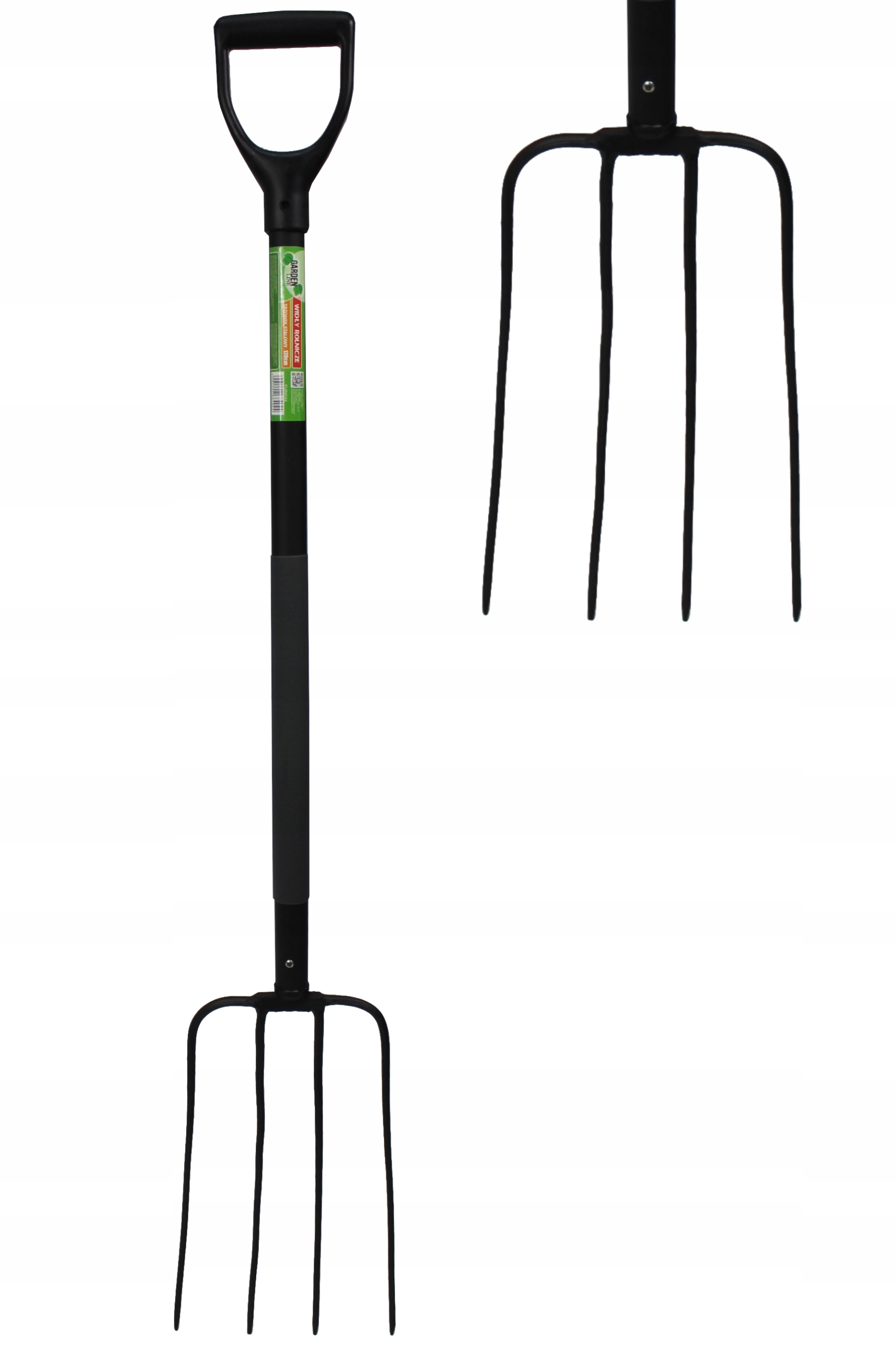 Furca de gradina din otel, 120 cm, cu maner ergonomic tip D