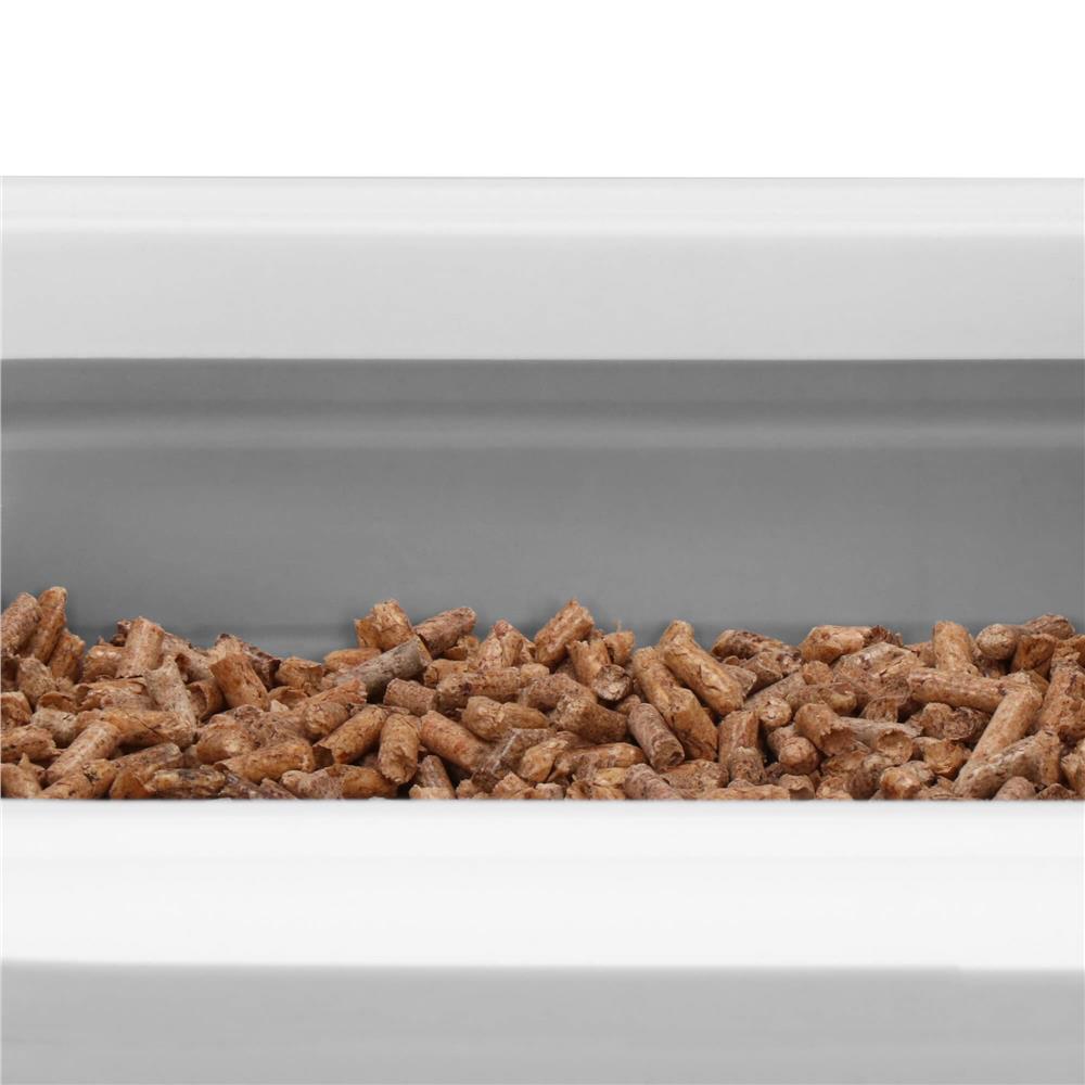 Litiera pliabila pentru pisici cu lopatica si capac, 45x34x12 cm, gri si alb