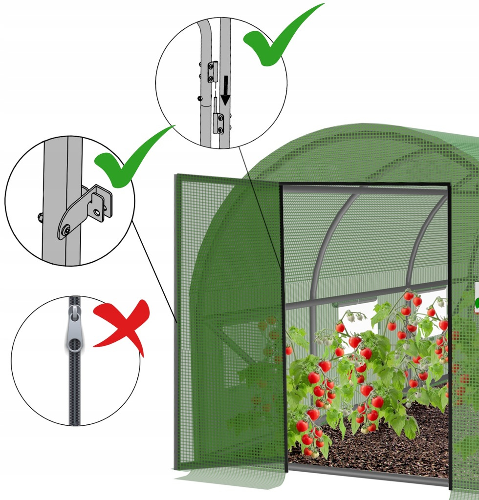 Sera tunel de gradina 10x5 m, 50 mp, cadru metalic, usa metalica