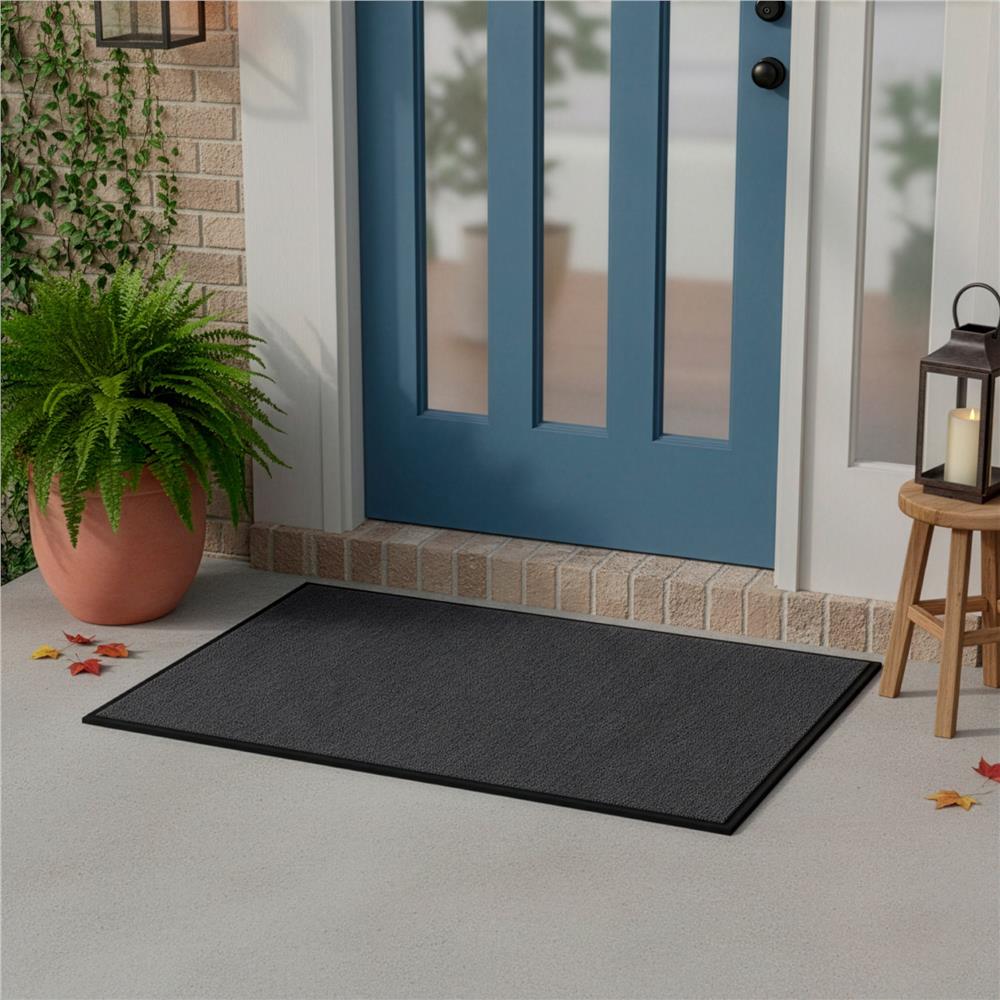 Covoraș de intrare absorbant antimurdărie, PVC antiderapant, 90x150 cm, gri