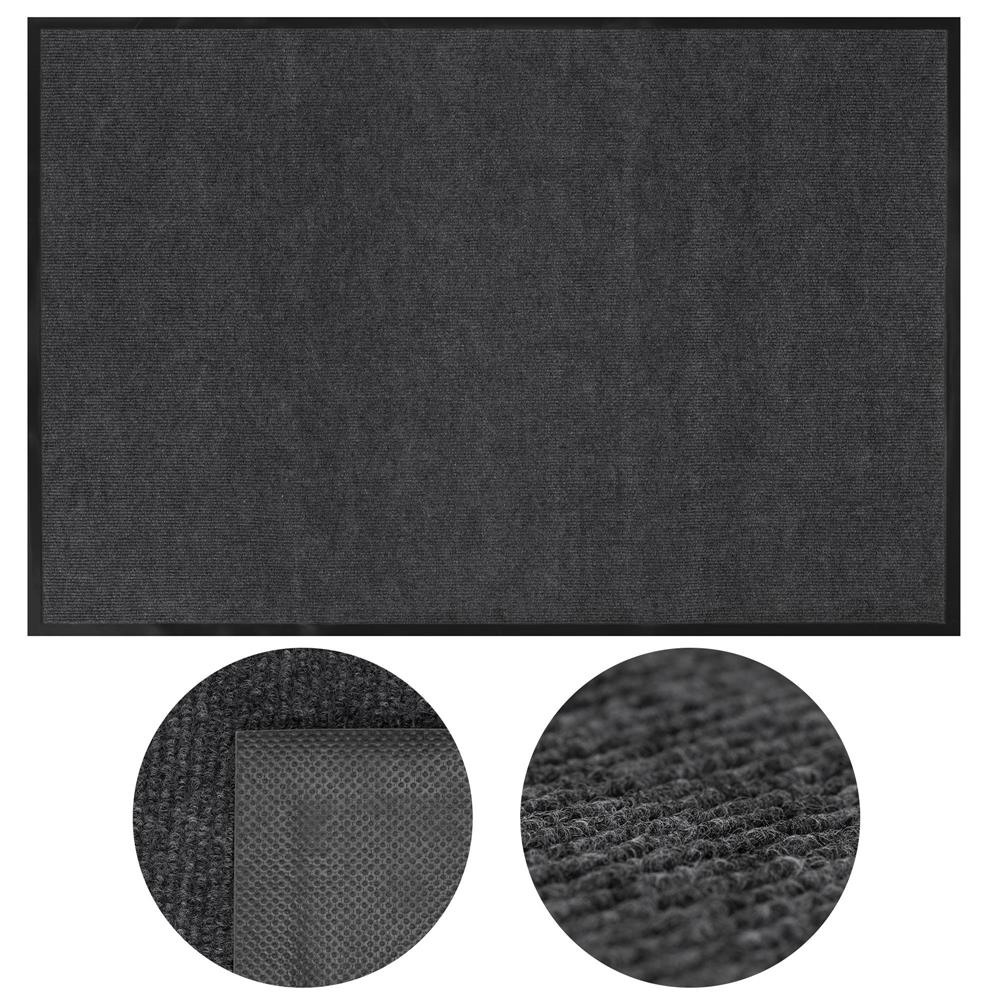 Covoraș de intrare absorbant antimurdărie, PVC antiderapant, 90x150 cm, gri