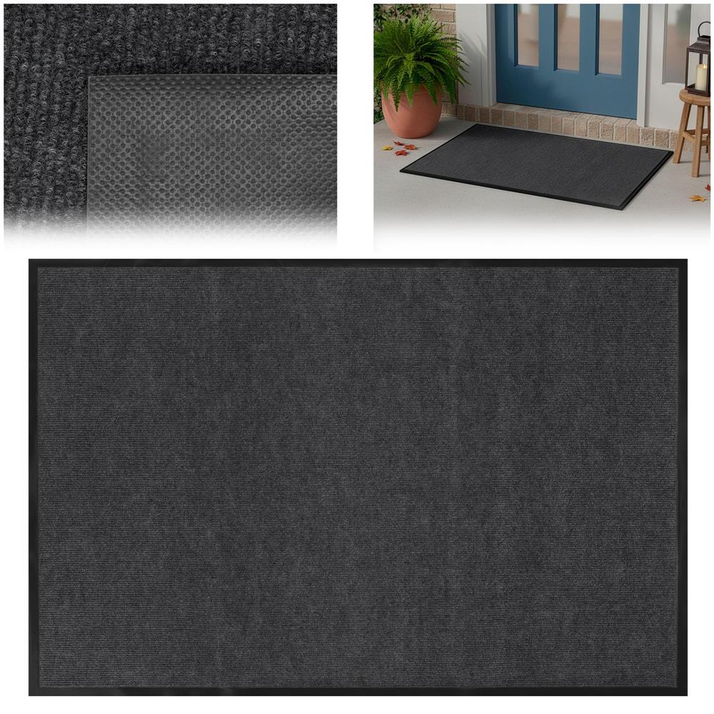 Covoraș de intrare absorbant antimurdărie, PVC antiderapant, 90x150 cm, gri