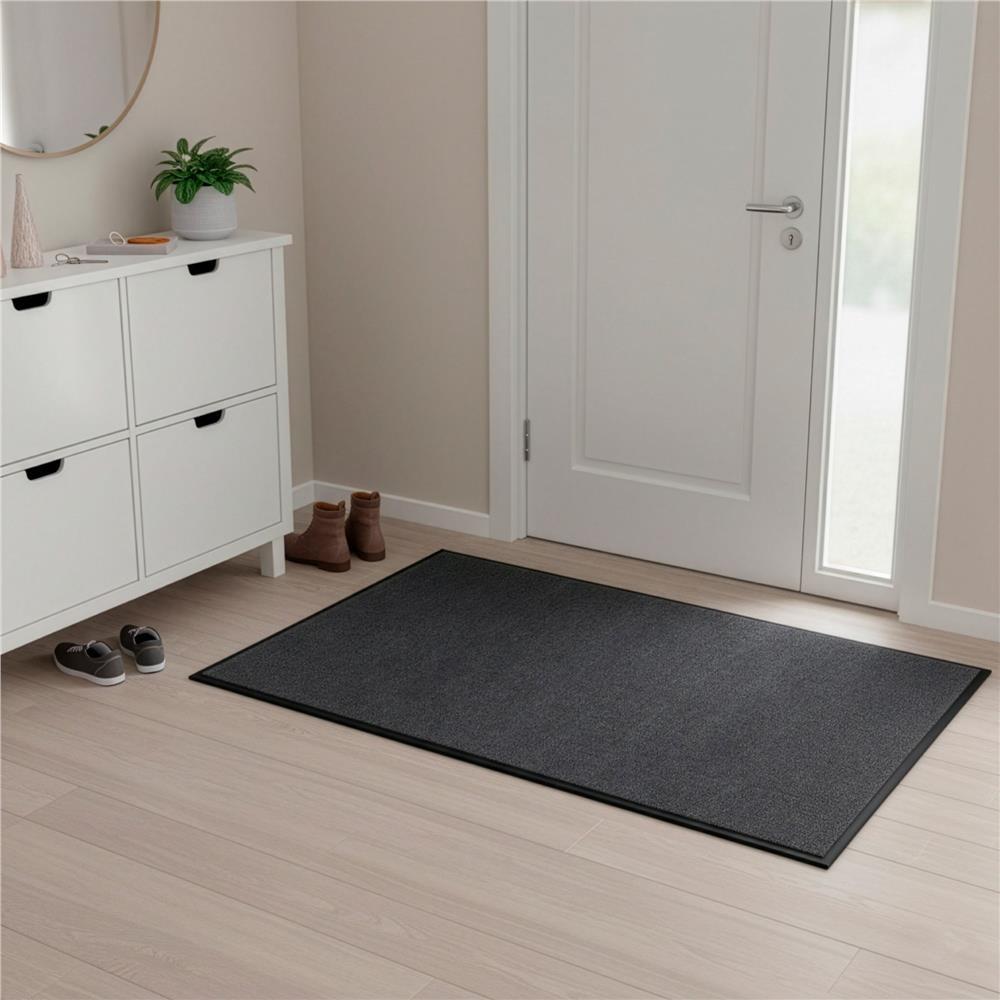 Covoraș de intrare absorbant antimurdărie, PVC antiderapant, 90x150 cm, gri