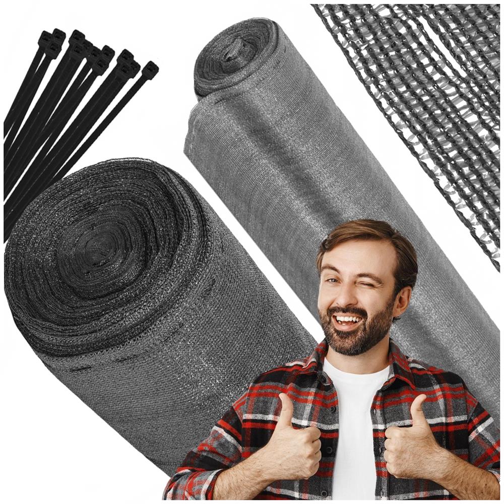 Plasa de umbrire si intimitate pentru gard 1.2 x 25 m, 90%, gri deschis