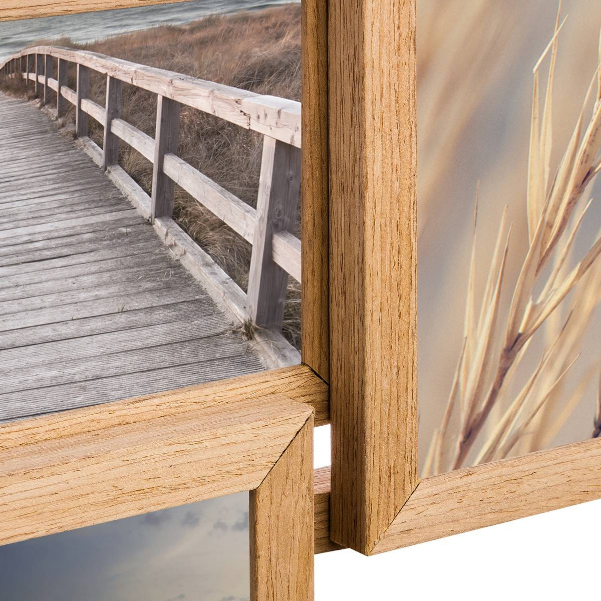 Rama foto multipla Atmosphera Mia pentru 12 poze 10x15 cm, MDF natur