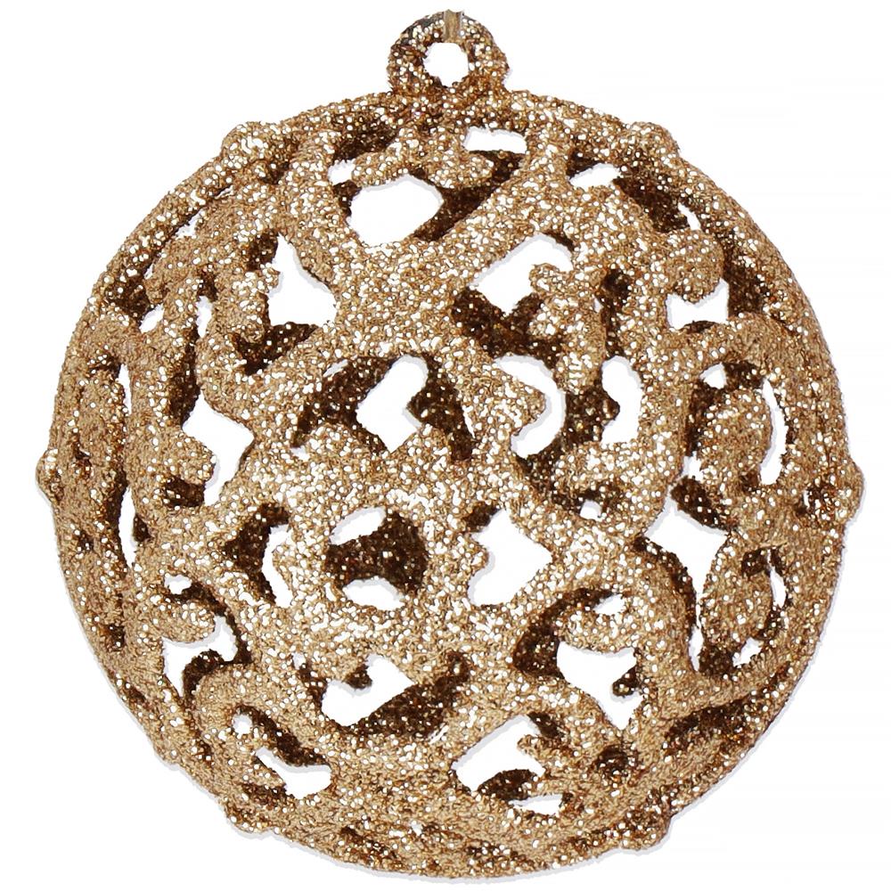 Set globuri pentru brad cu stea varf, 101 piese, maro si rose gold