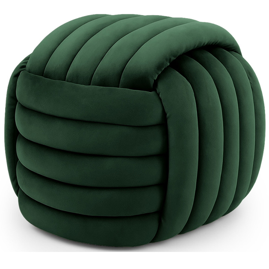 Taburet tapitat Nilo din velur, 53x50x43 cm, verde smarald elegant