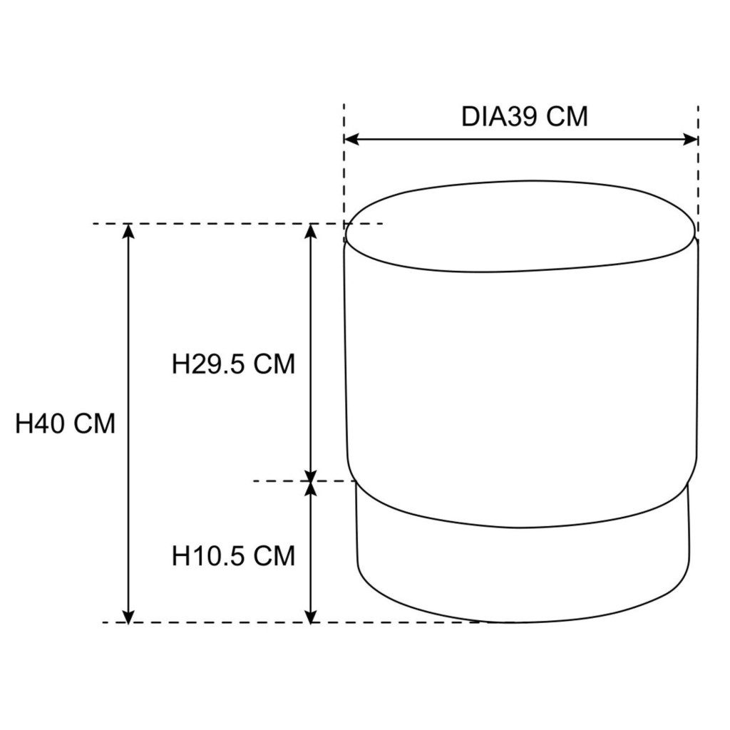 Taburet rotund tapitat Golden, cu spațiu de depozitare, velur verde, 39x40 cm