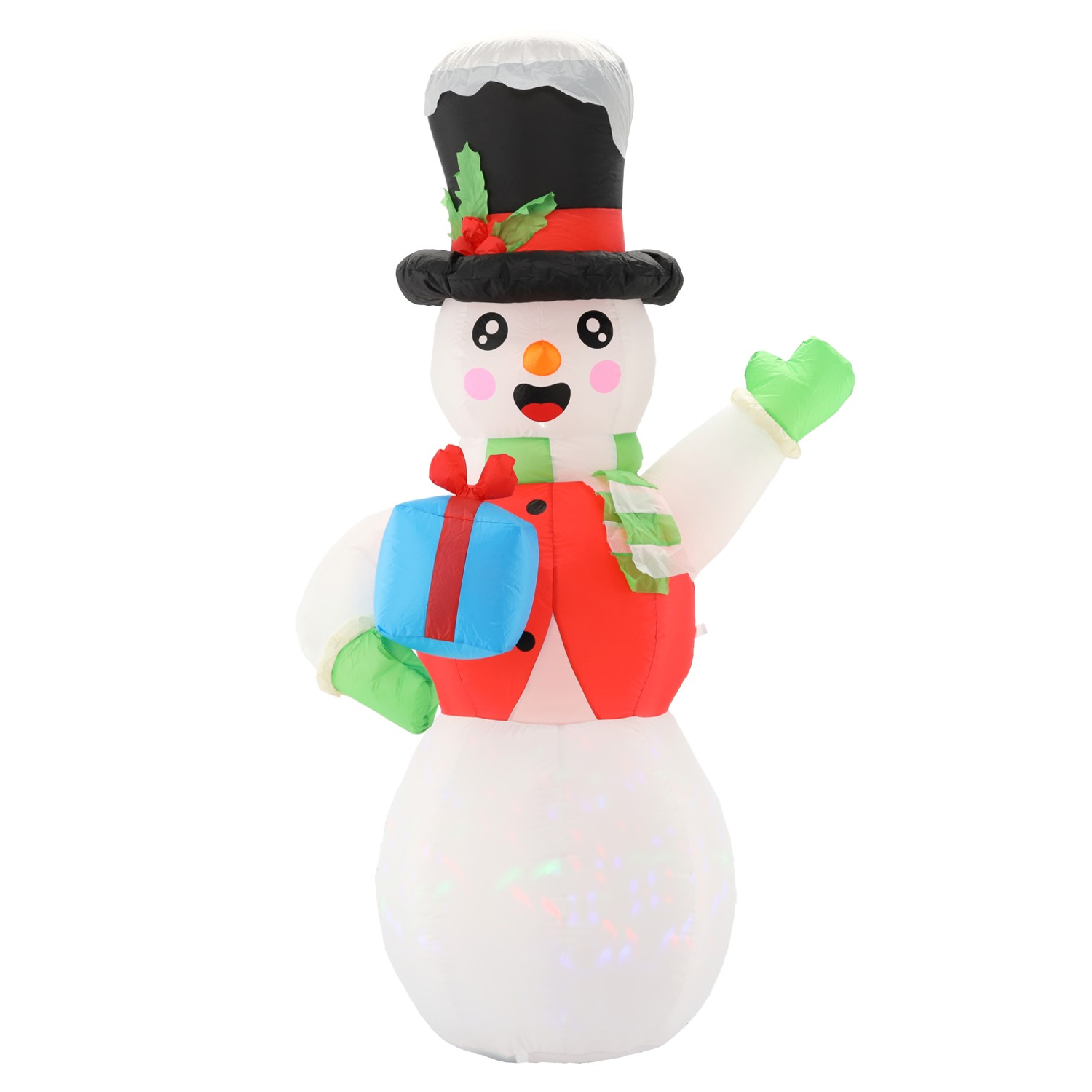 Om de zapada gonflabil de exterior, iluminare LED, 180 cm, compresor integrat, alb