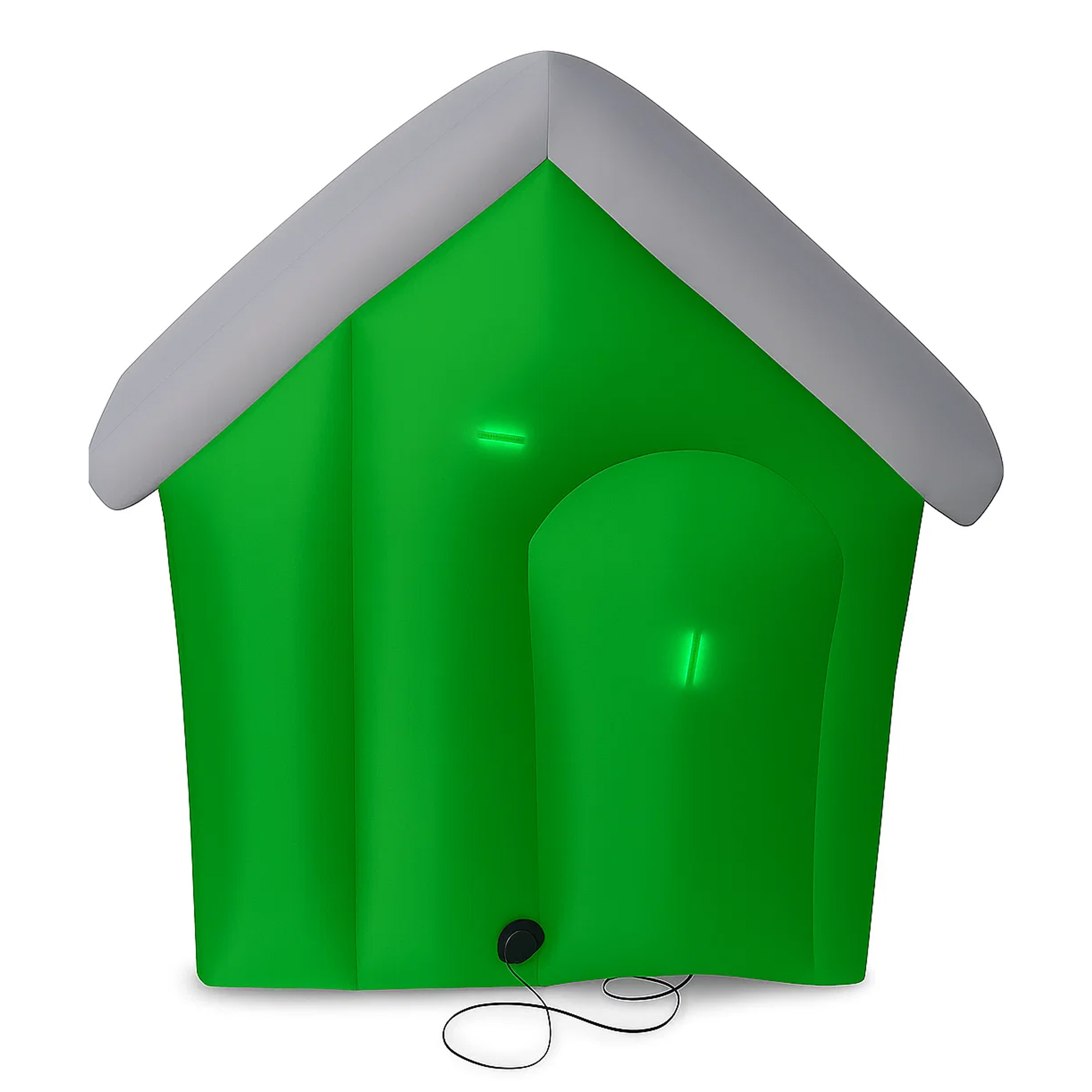 Decoratiune exterior gonflabila de Craciun cu Mos Craciun si casuta, iluminare LED, compresor integrat, 150 cm