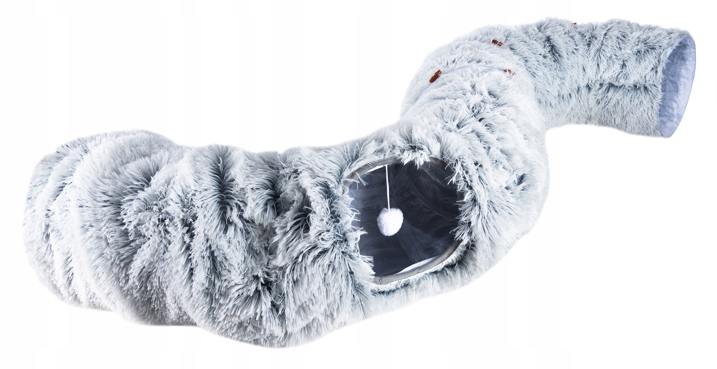 Tunel de joaca pentru pisici din plus, transformabil in pat rotund, 85 cm