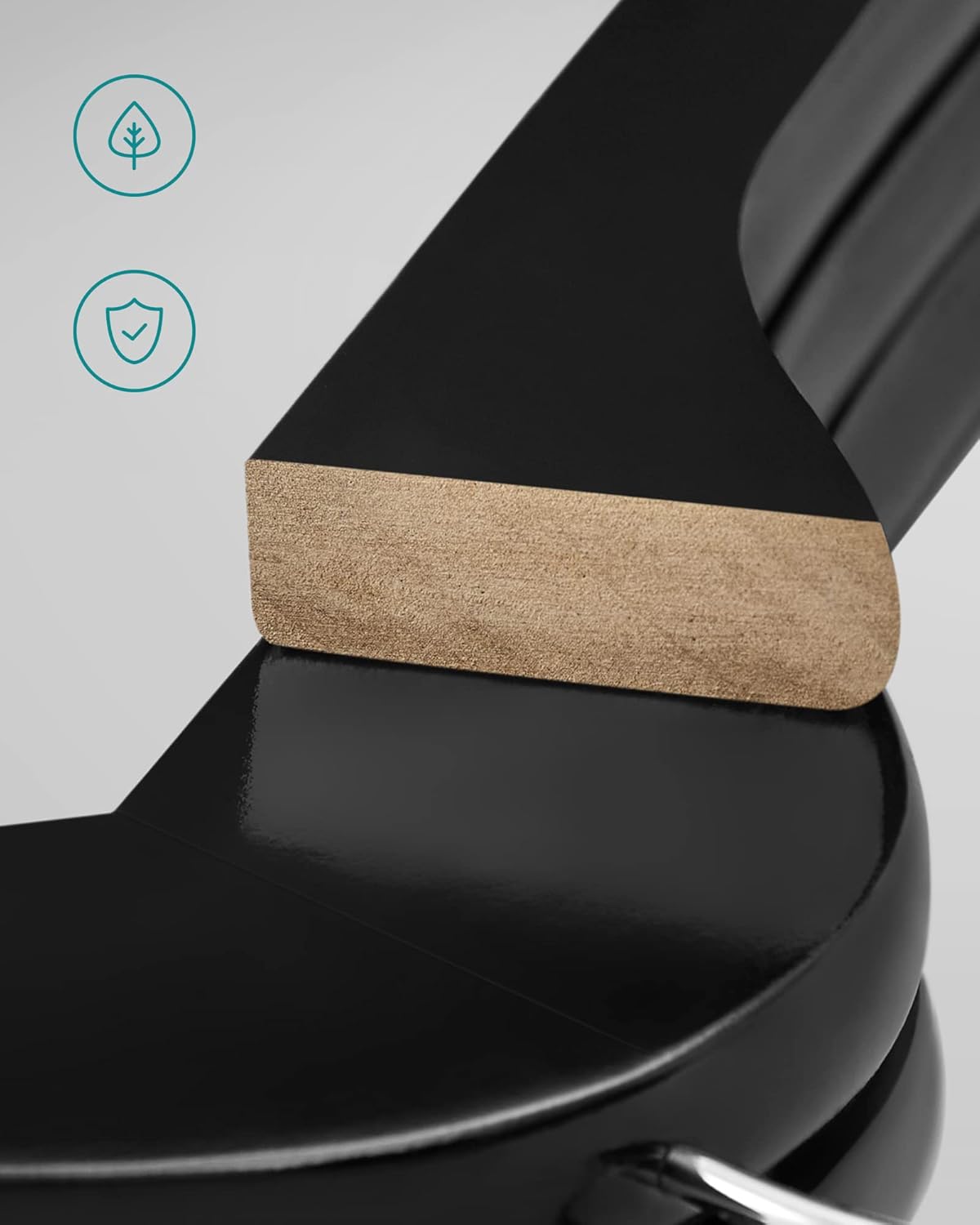 Set 10 umerase din lemn SONGMICS, negre, cu bara antialunecare