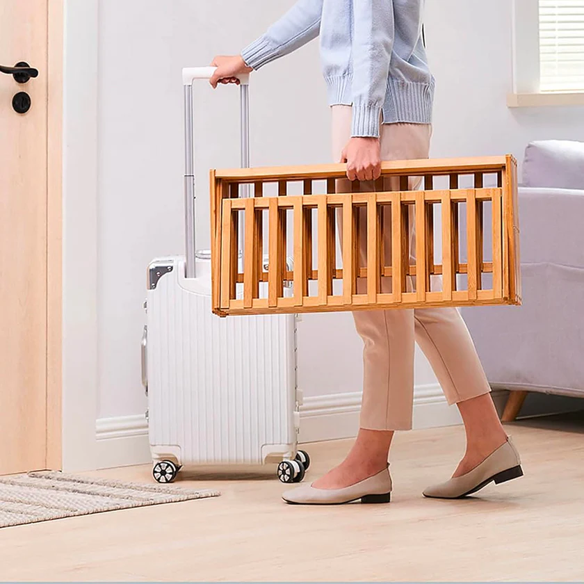 Etajera pentru pantofi pliabila din bambus, 9 perechi, 70,5x28,5x52,5 cm