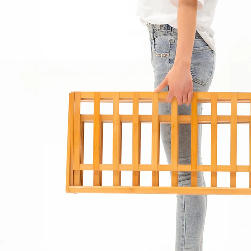 Etajera pentru pantofi pliabila din bambus, 9 perechi, 70,5x28,5x52,5 cm