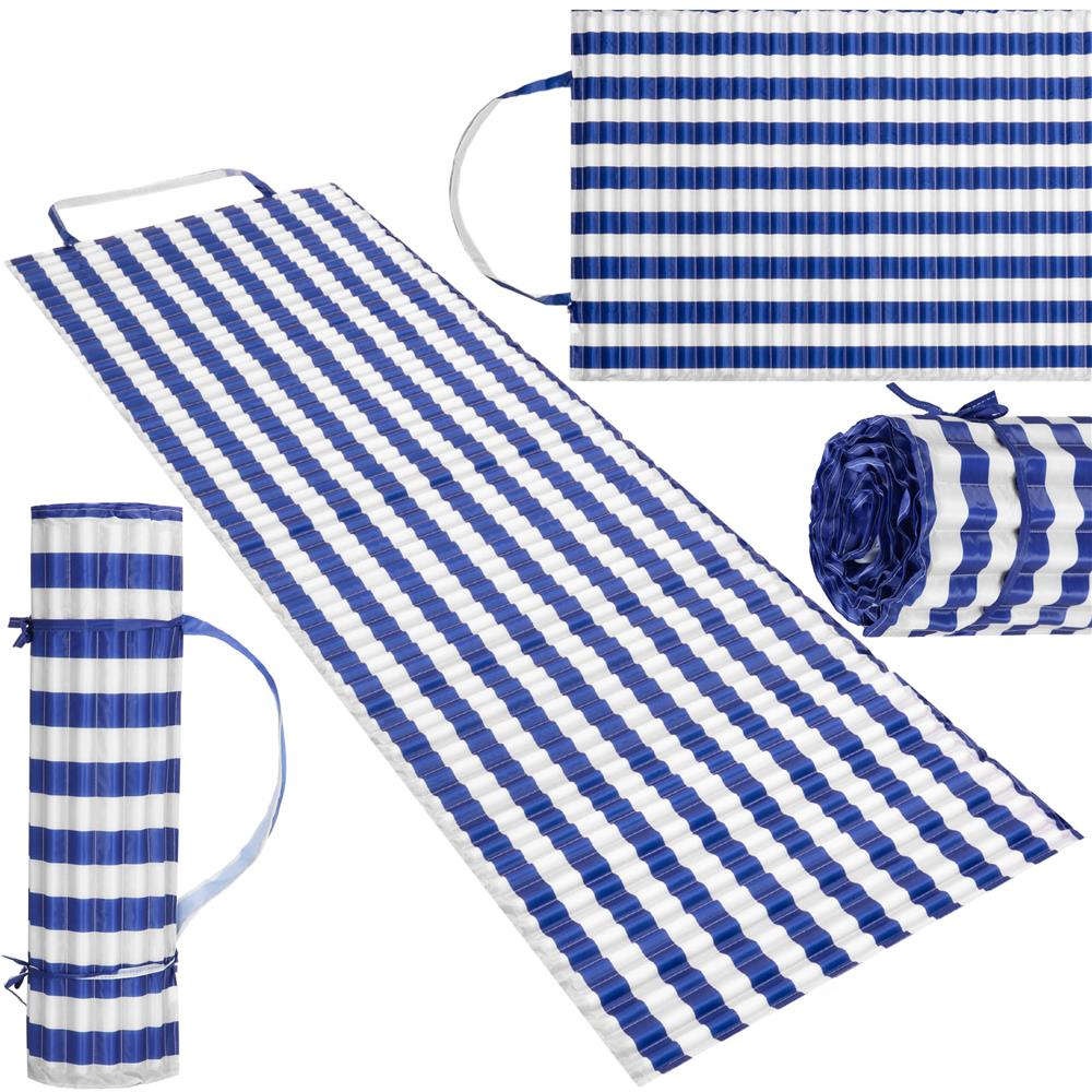 Saltea de plaja pliabila din spuma EPE, cu maner, 180x60 cm, albastra