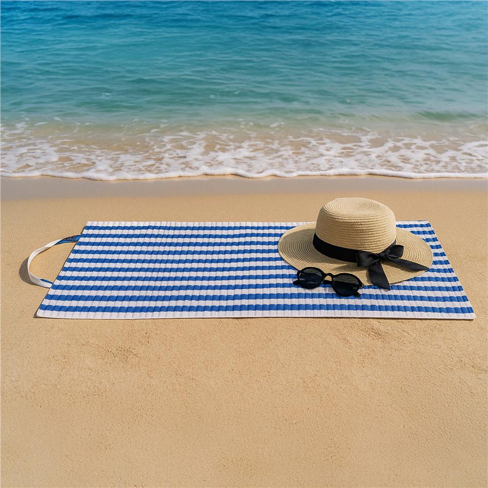 Saltea de plaja pliabila din spuma EPE, cu maner, 180x60 cm, albastra