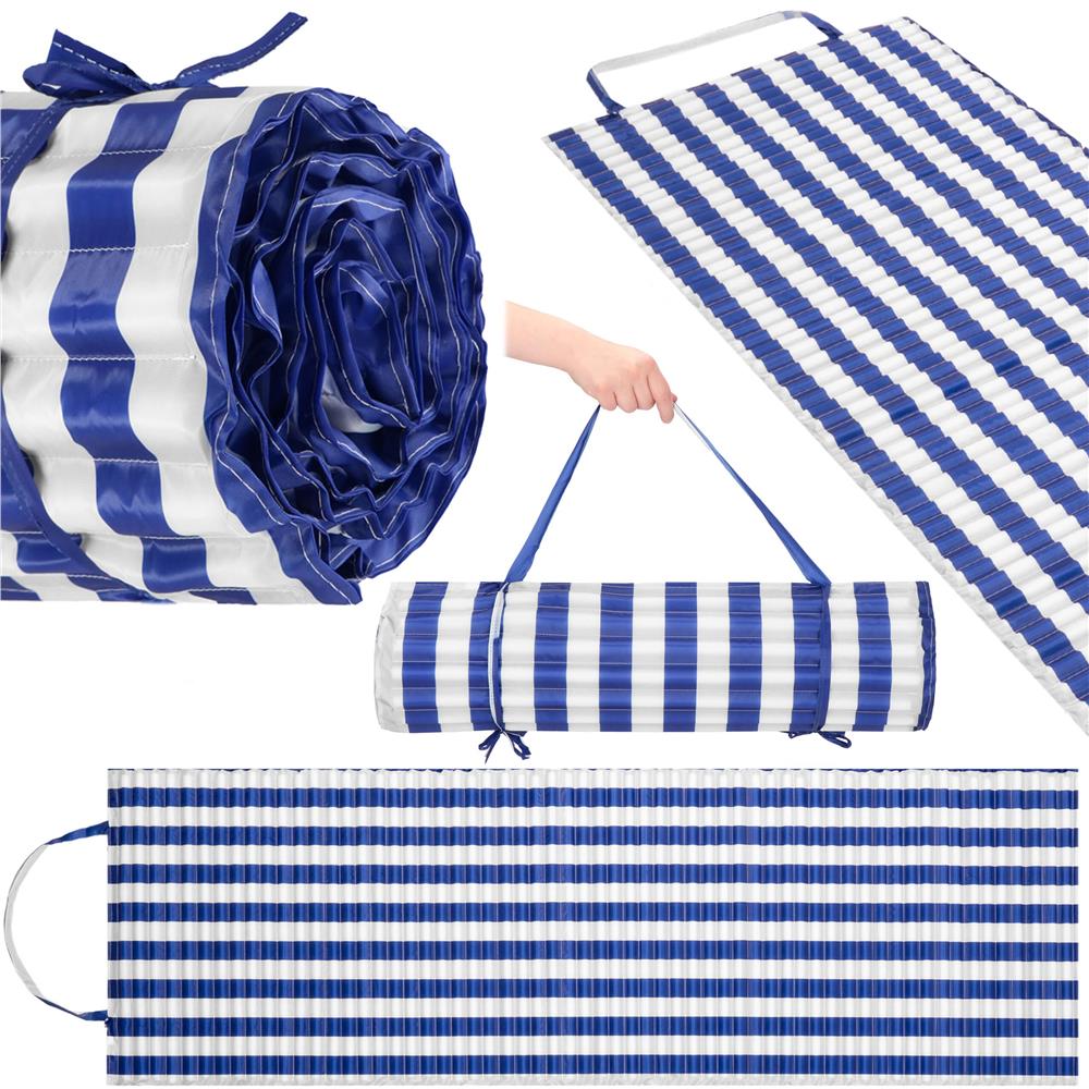 Saltea de plaja pliabila din spuma EPE, cu maner, 180x60 cm, albastra