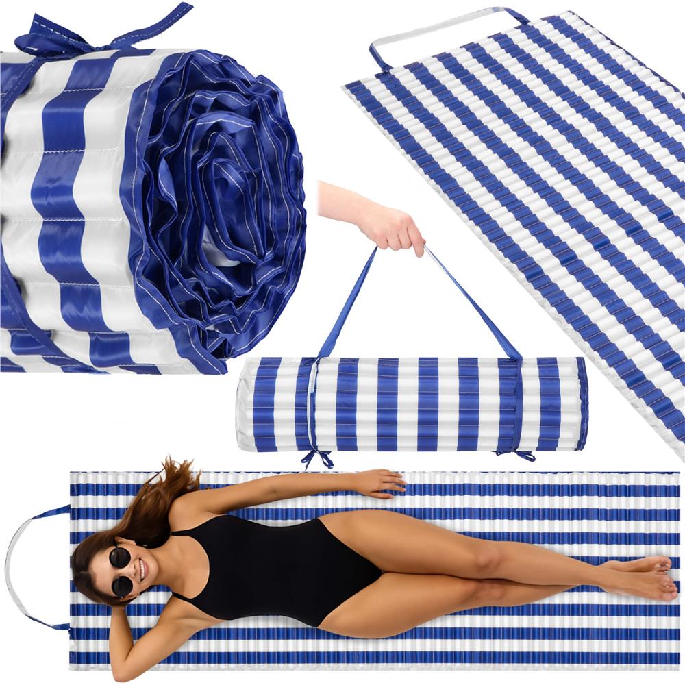 Saltea de plaja pliabila din spuma EPE, cu maner, 180x60 cm, albastra