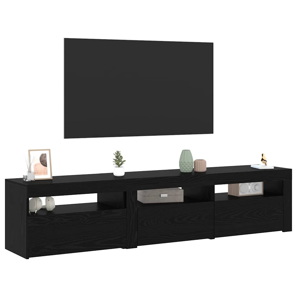 Cabinet TV 2 pcs Stejar Negru 180 x 35 x 40 cm Lemn compozit GartenMobel Dekor