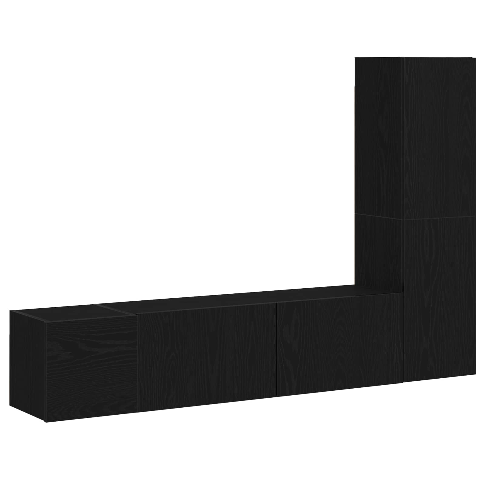 Set comodă TV Pe perete 4 pcs Stejar Negru 130,5 x 30 x 140 cm GartenMobel Dekor