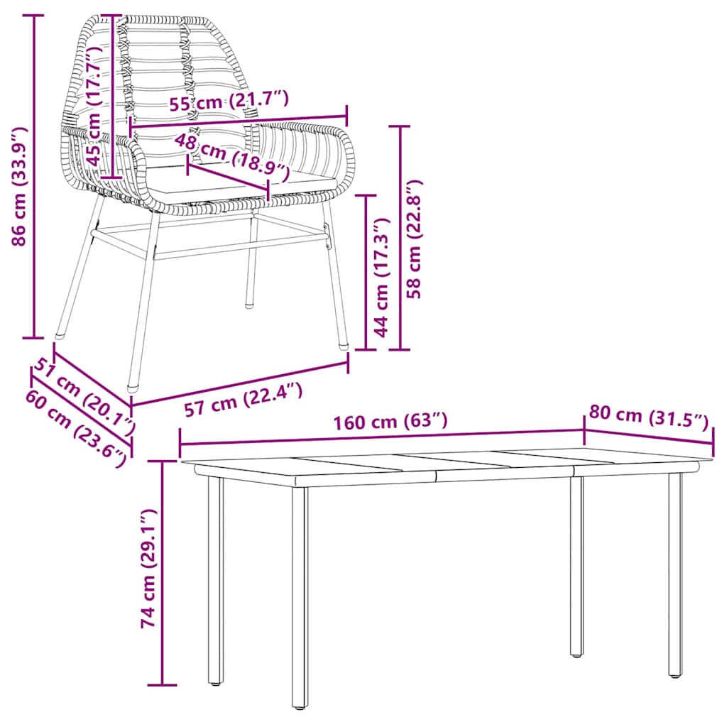 Set de sufragerie de grădină 5 piese neagră Sticlă Poly Rattan GartenMobel Dekor