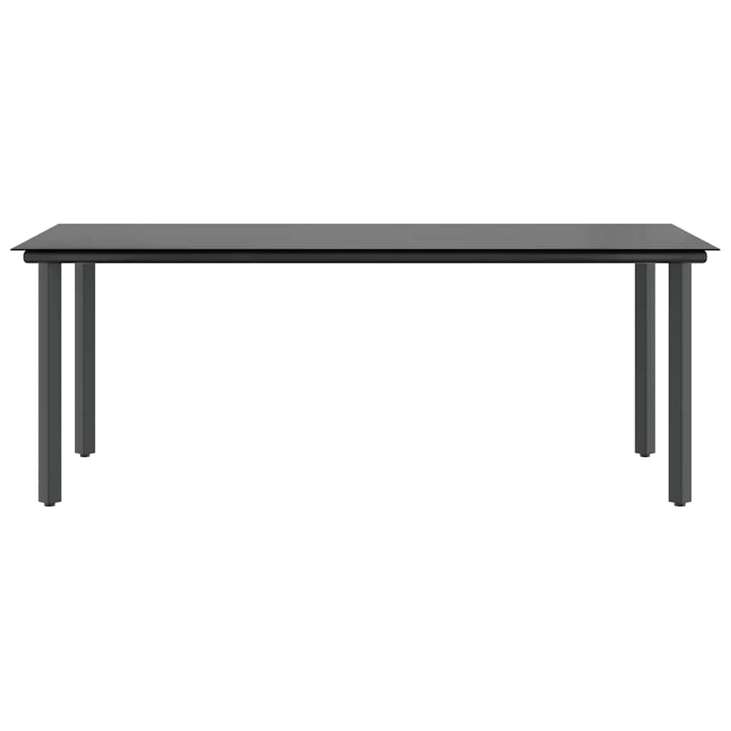 Set de sufragerie de grădină de 9 piese sticlă poliratan gri GartenMobel Dekor