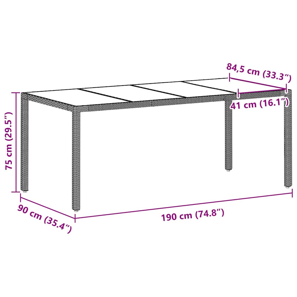 Set de masă pentru grădină 7 pcs Gri deschis poliratan GartenMobel Dekor