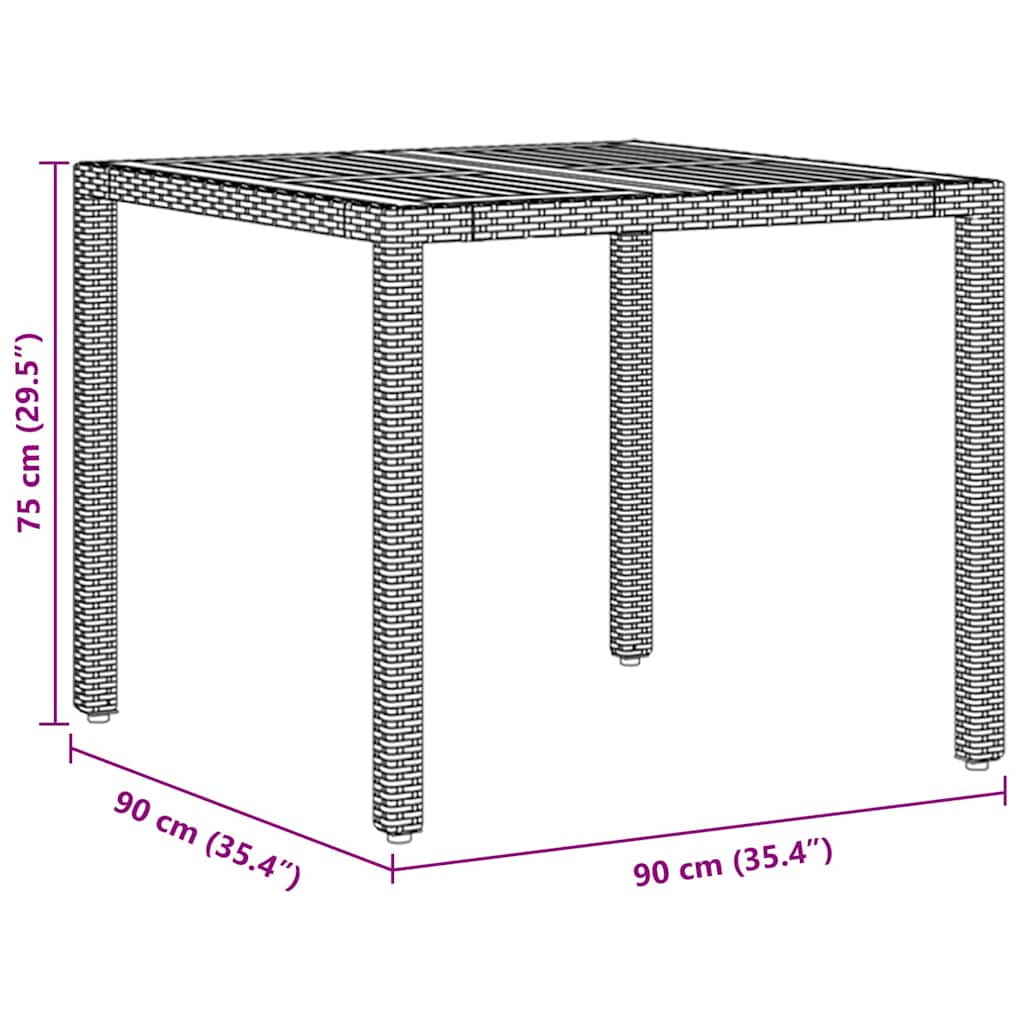 Set de masă pentru grădină 3 pcs Bej poliratan GartenMobel Dekor