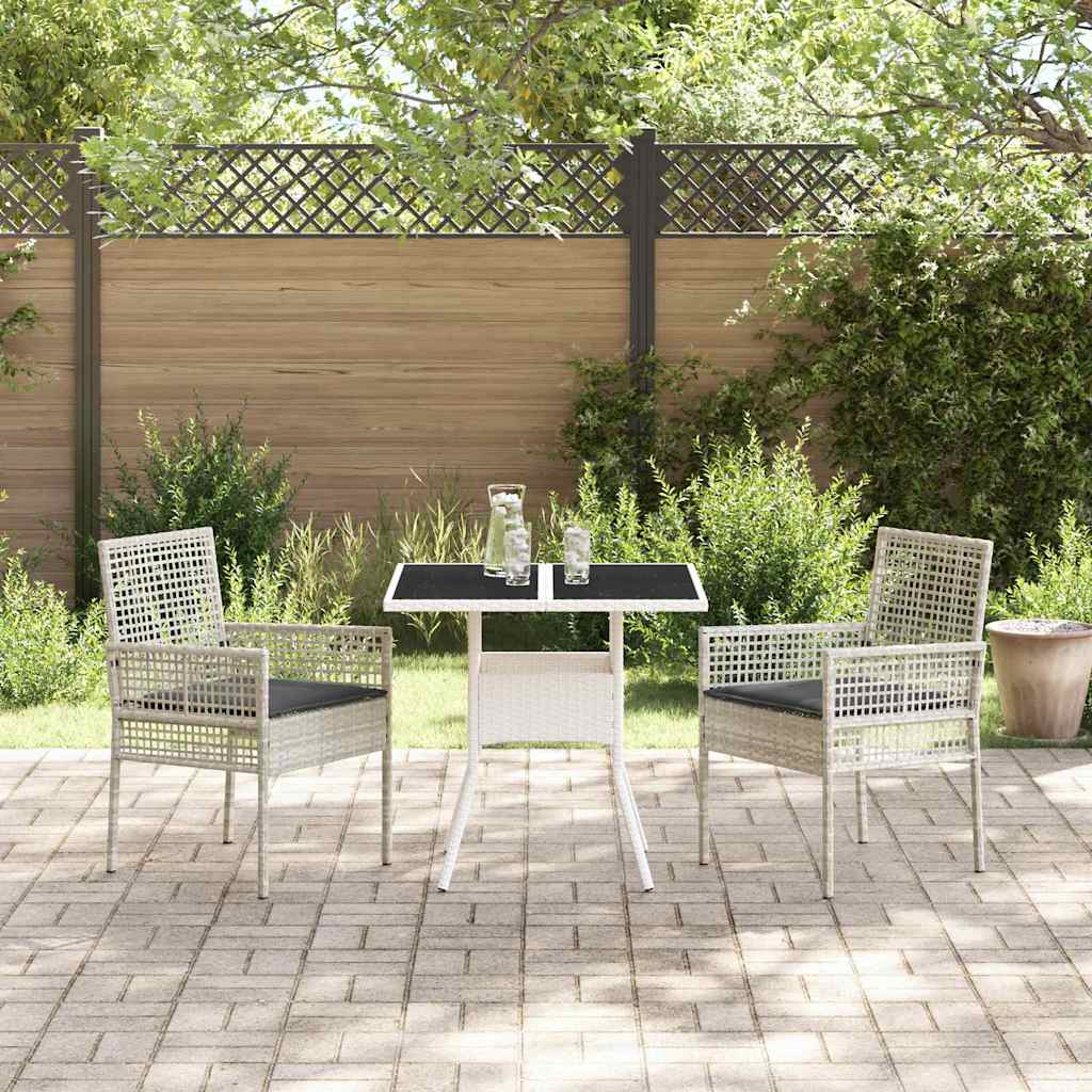 Set de masă pentru grădină 3 pcs Gri deschis poliratan GartenMobel Dekor