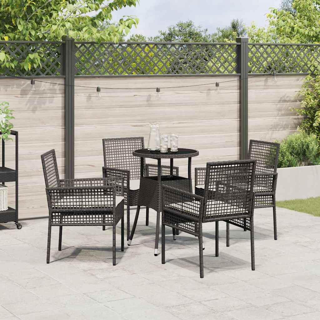 Set de masă pentru grădină 5 pcs Negru poliratan GartenMobel Dekor