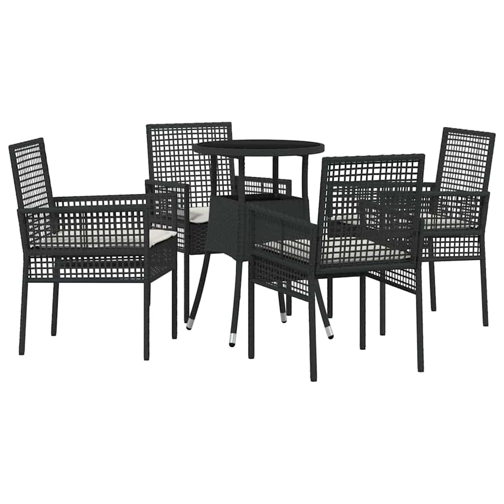 Set de masă pentru grădină 5 pcs Negru poliratan GartenMobel Dekor