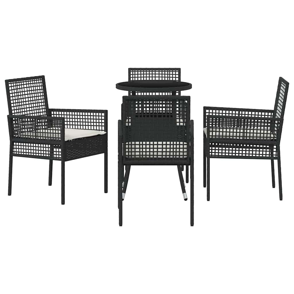 Set de masă pentru grădină 5 pcs Negru poliratan GartenMobel Dekor