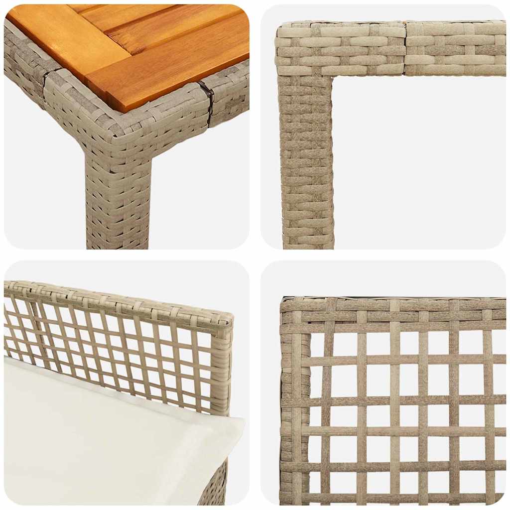Set de masă pentru grădină 7 pcs Bej poliratan GartenMobel Dekor
