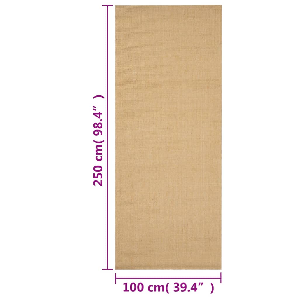 Covor din sisal, natural, 100x250 cm GartenMobel Dekor