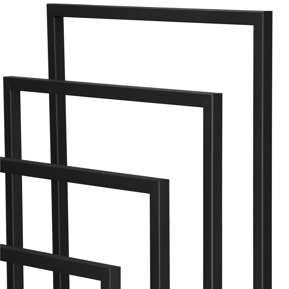 Suport pentru prosoape de baie din metal, cu 4 bare, 96 cm, negru mat