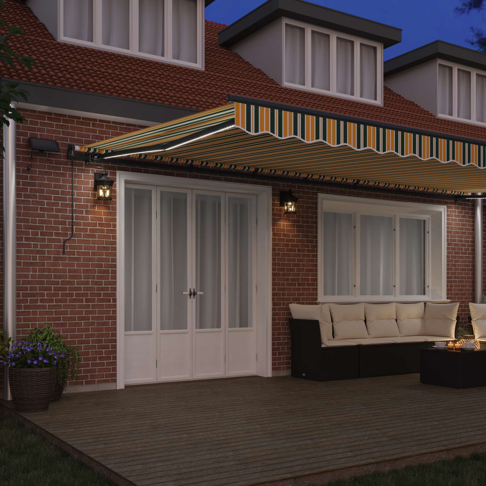 Cortina Retractabilă Verde și galben 600 ×350 cm țesătură GartenMobel Dekor