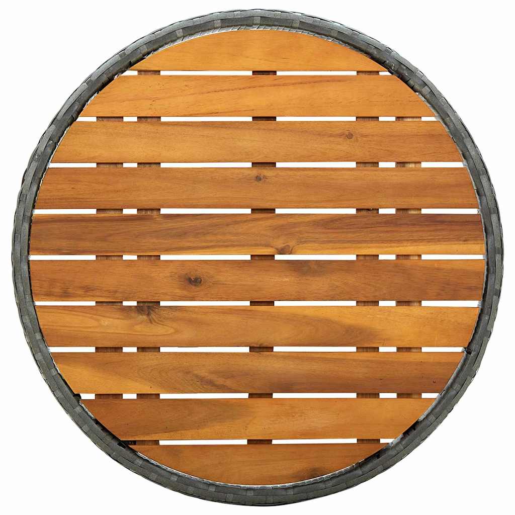 Set Bistro de Grădină 3 pcs Gri poliratan GartenMobel Dekor