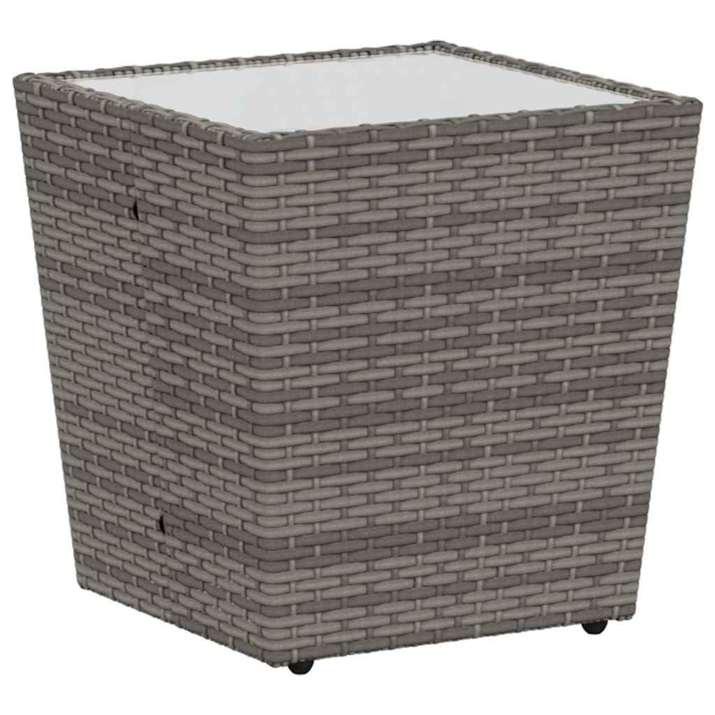 Set Bistro de Grădină 3 pcs Gri poliratan GartenMobel Dekor