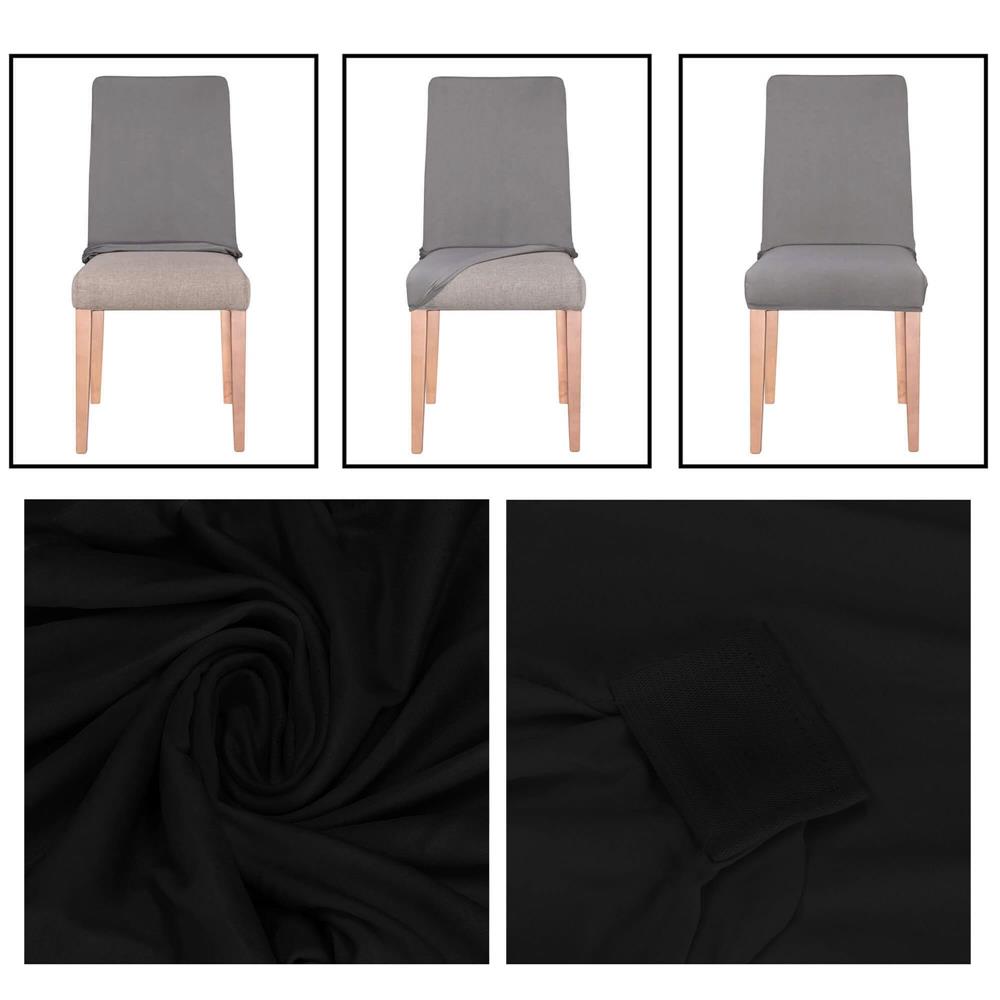 Set 4 huse elastice pentru scaune de evenimente, universale, negre