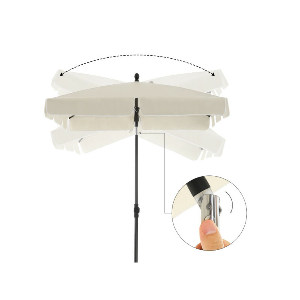 Umbrelă balcon, terasă și plajă Songmics, cu înclinare, UPF 50+, 200x125 cm, bej