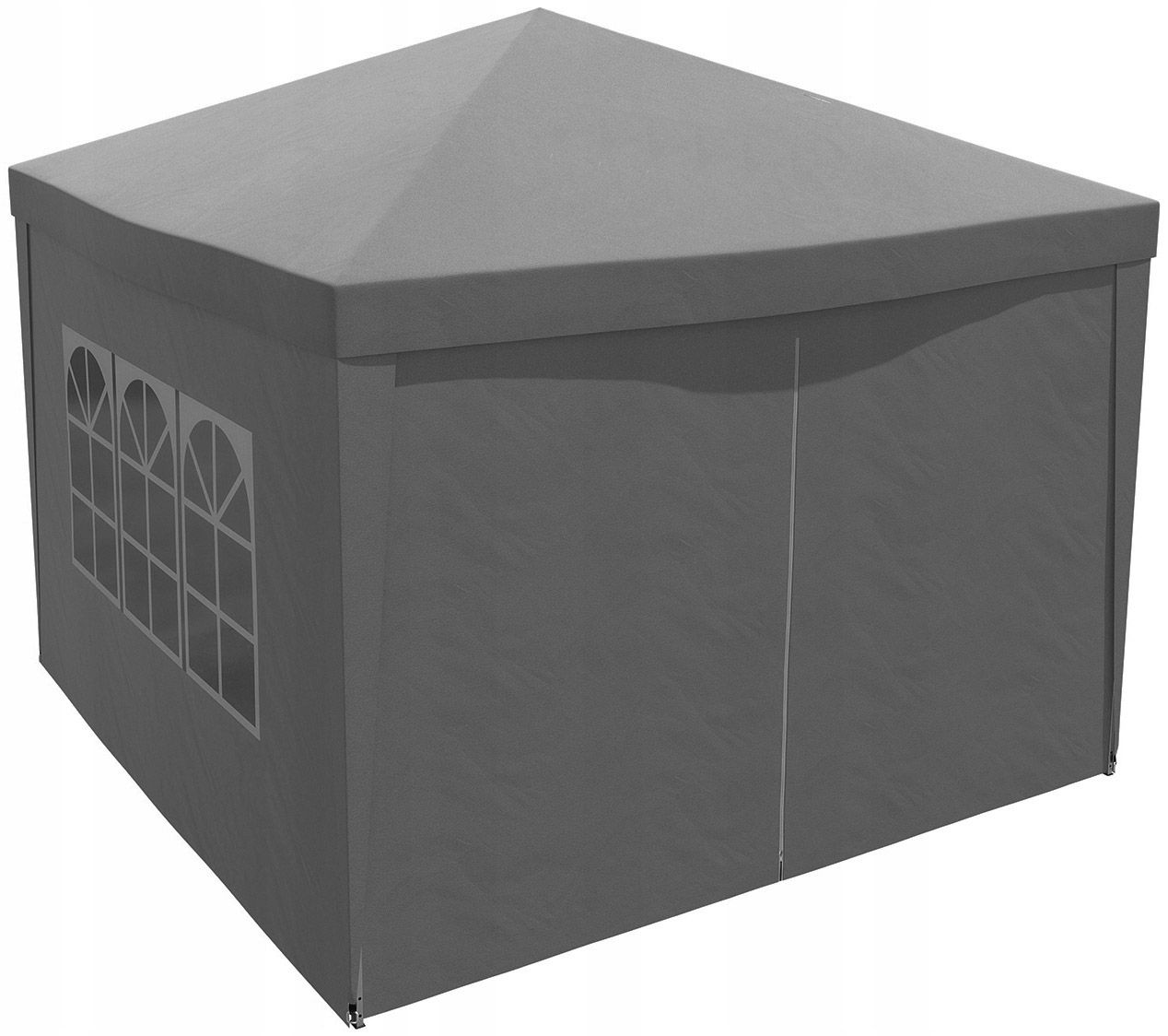 Cort pavilion de gradina pliabil pop-up 3x3 m, impermeabil, cu 4 pereti, gri