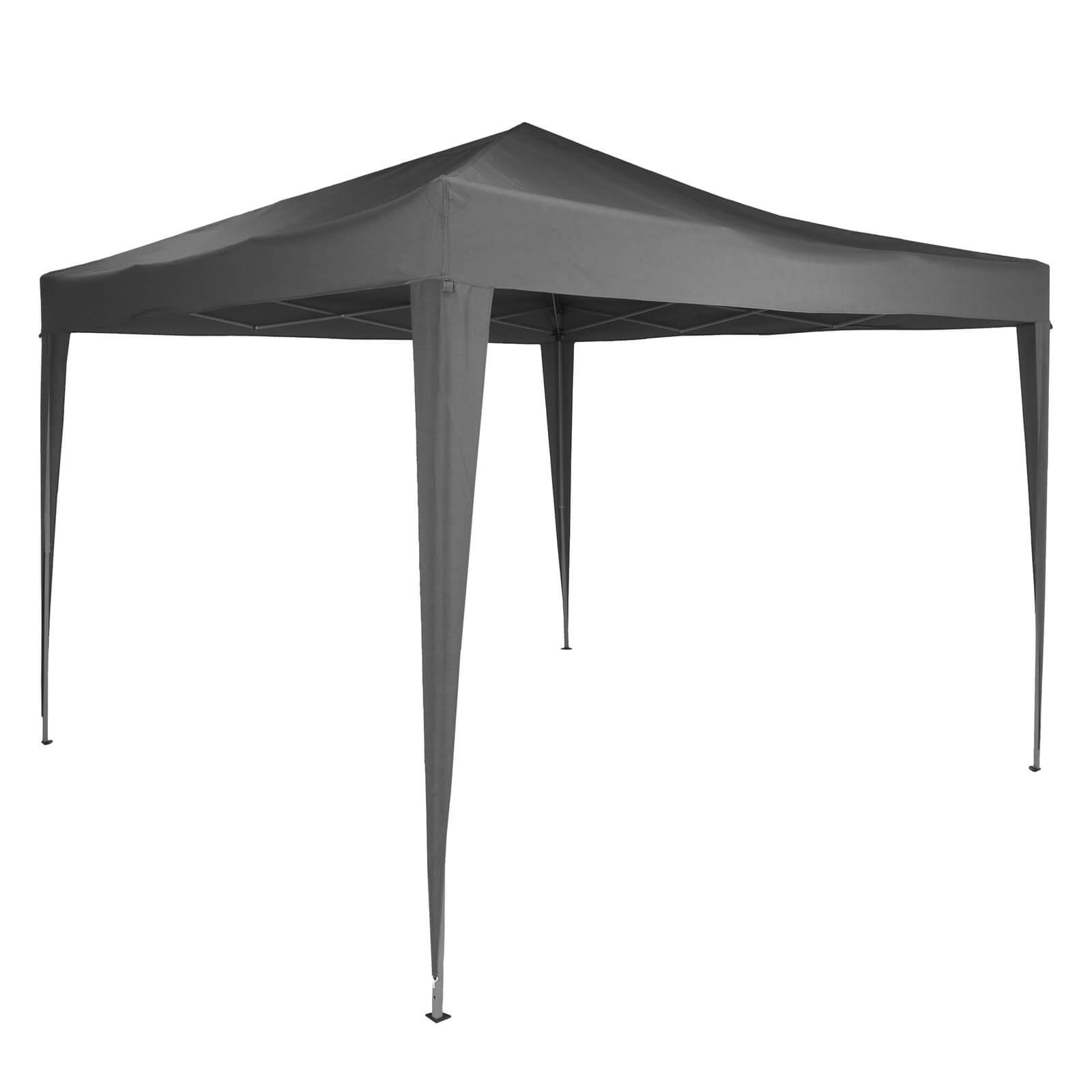 Cort pavilion de gradina pliabil pop-up 3x3 m, impermeabil, cu 4 pereti, gri