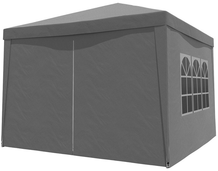 Cort pavilion de gradina pliabil pop-up 3x3 m, impermeabil, cu 4 pereti, gri